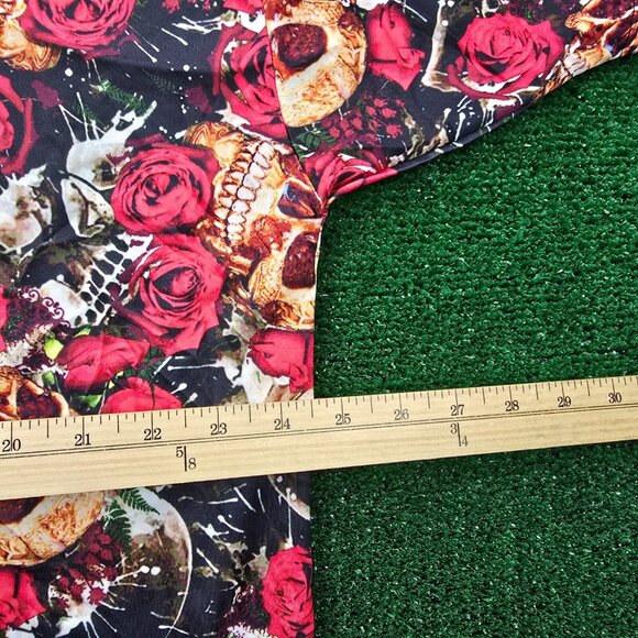 Black Canyon Outfitter Tshirt Mens Large/XL Red Skull Rose Grunge AOP - Picture 3 of 6